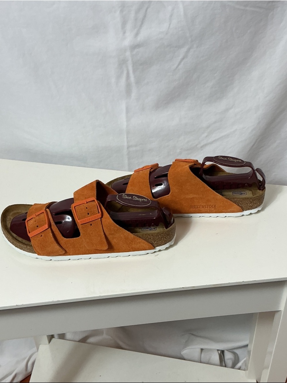 Birkenstock Orange Suede Two-Buckle Sandals - Picture 4 of 9